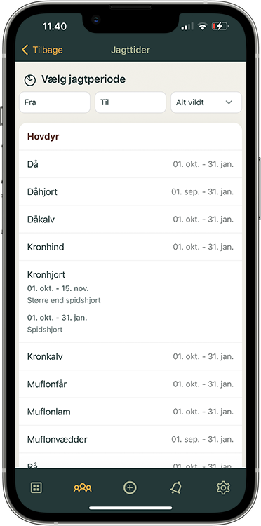 Huntplan jagttider